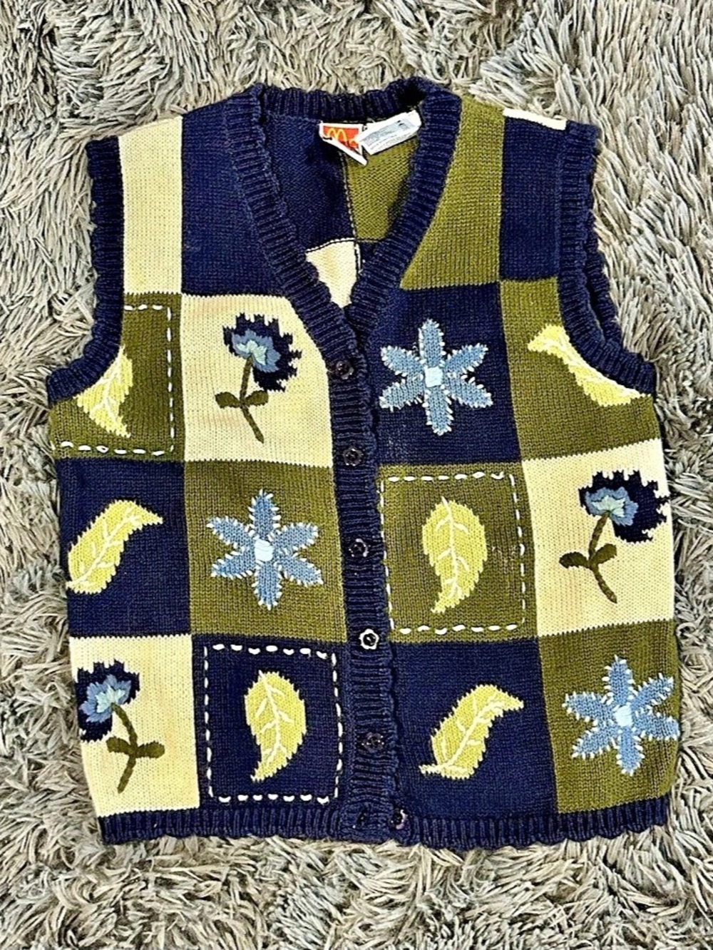 McDonald's Baby Color Block Sweater Vest 6M Like New